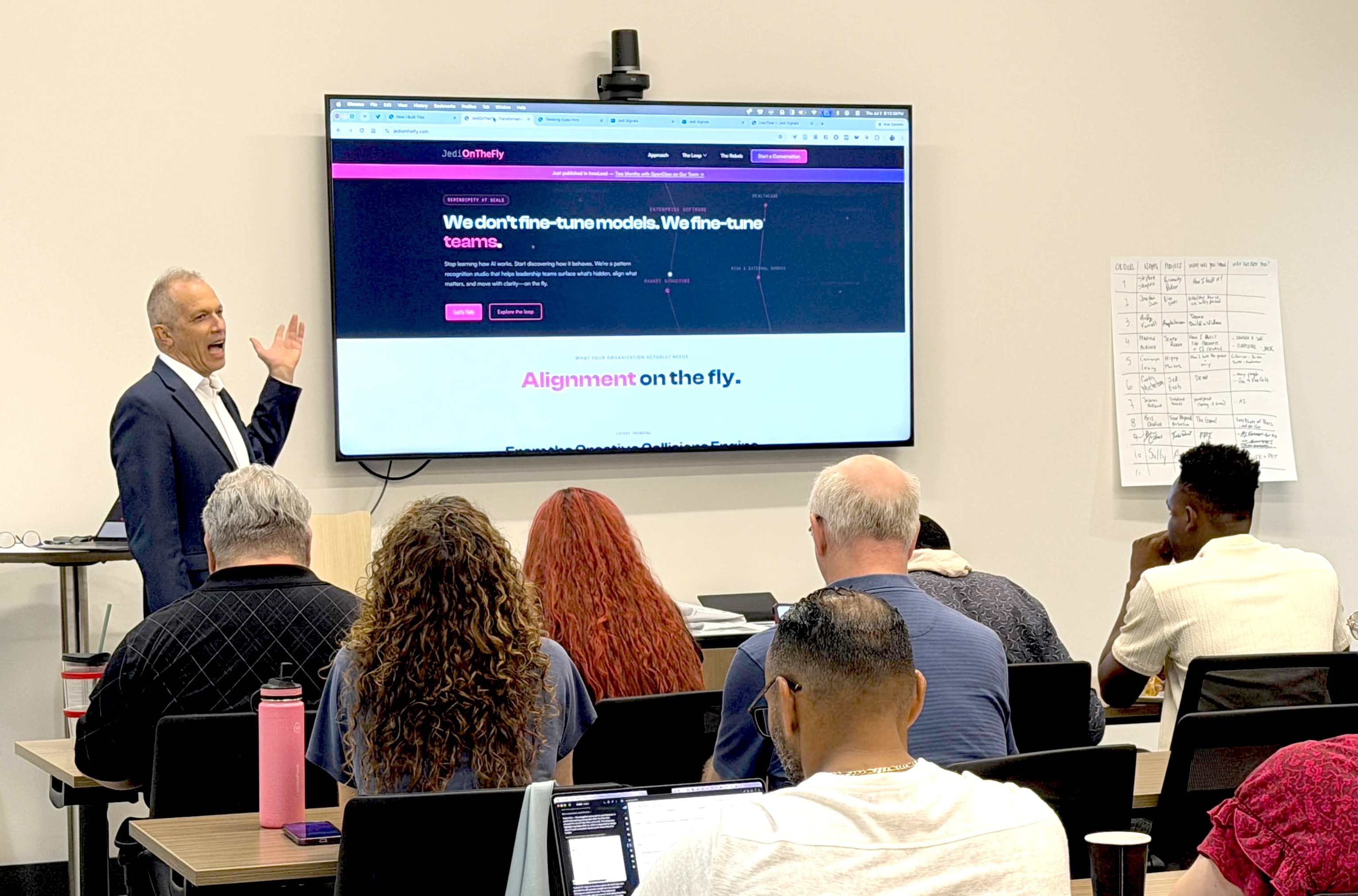 Curtis leading a live JediOnTheFly workshop