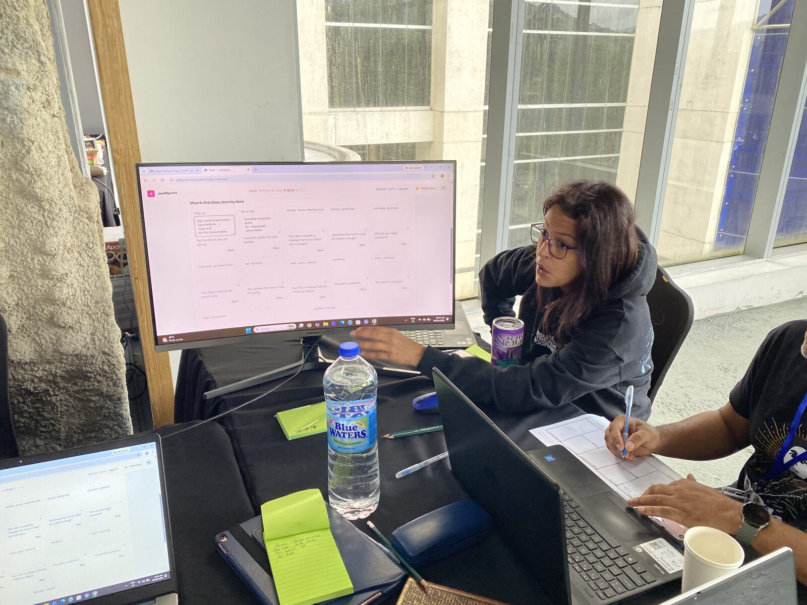 A team using JediSprint during a live design sprint at Startup Weekend Port of Spain
